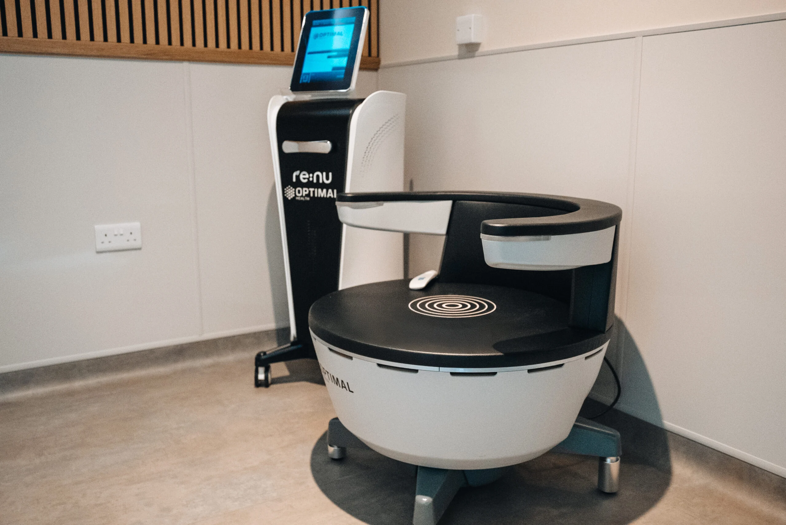 Re:nu Optimal Health electromagnetic pelvic floor therapy chair and monitor