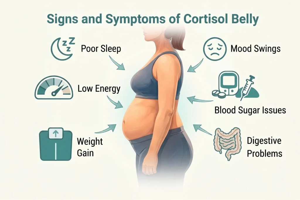 Cortisol Belly Diagram